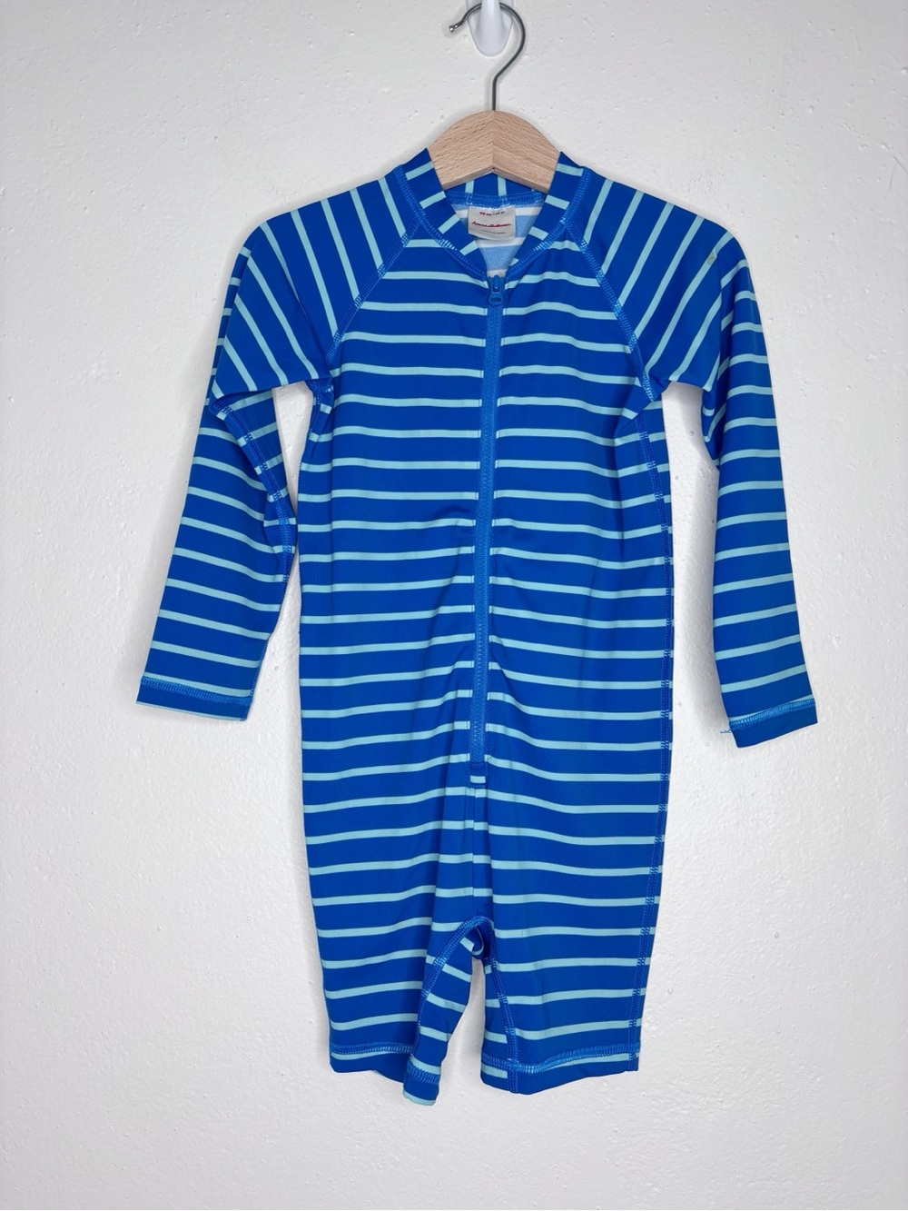 Hanna Andersson Blue Striped Rash Guard Swim Suit Size 3T EUC
